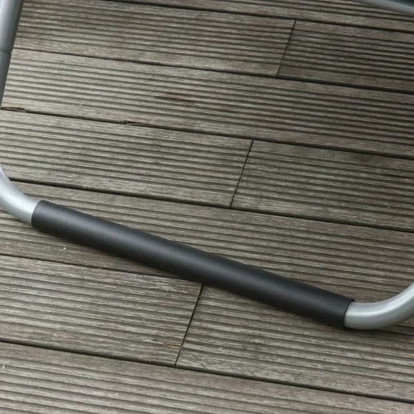 Rootz Garden Lounger - Solseng - Relax Lounger - Med puder - Aluminium/Text Line/Foam - Mørkegrå - 160 x 60 x 65 cm