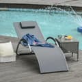 Miniatyrbillede 2 af 5: Rootz Garden Lounger - Solseng - Relax Lounger - Med puder - Aluminium/Text Line/Foam - Mørkegrå - 160 x 60 x 65 cm