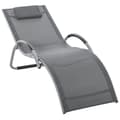 Miniatyrbillede 1 af 5: Rootz Garden Lounger - Solseng - Relax Lounger - Med puder - Aluminium/Text Line/Foam - Mørkegrå - 160 x 60 x 65 cm
