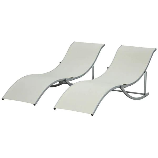 Rootz Solstol - Solstolar - Trädgårdsstolar - Tygstolar - Beige - 165 x 61 x 63 cm