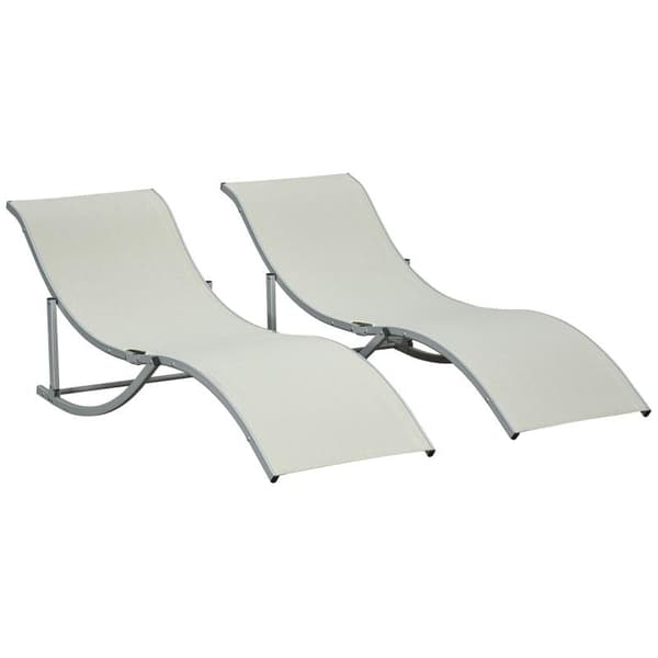 Rootz Solstol - Solstolar - Trädgårdsstolar - Tygstolar - Beige - 165 x 61 x 63 cm