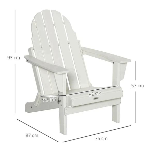 Rootz Havestol - Foldestol - Stol - Ergonomisk design - Hvid - 75 x 87 x 93 cm