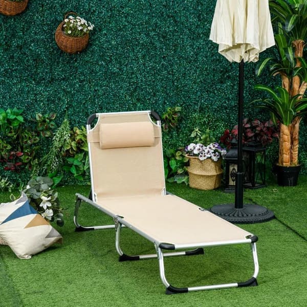 Rootz Sun Lounger - Beach Lounger - Have Lounger - 170 x 60 x 76 cm