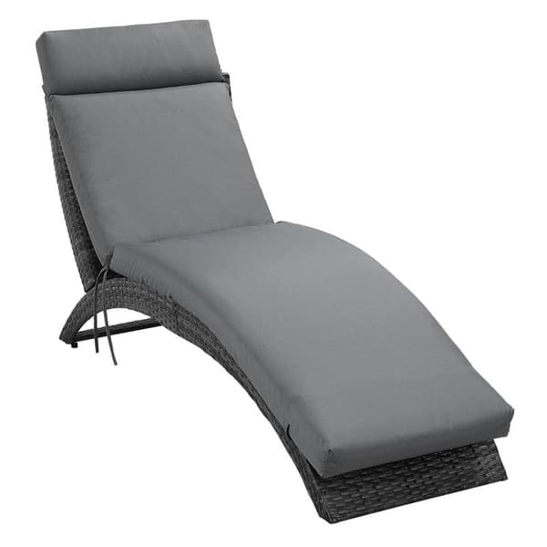 Rootz liggunderlag - Solstolsdyna - Trädgårdsstolsdyna - Kudde - Polyester/PP Fyllning - Mörkgrå - 196 x 55 x 8 cm