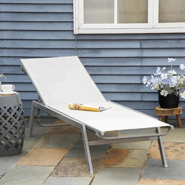 Rootz Trädgårdsstol - Trädgårdssolstol - Solstol - Hopfällbar solstol - Med dyna - 5-stegs ryggstöd - Metall - Svart - 170 x 58 x 97 cm