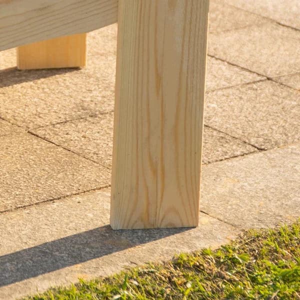 Rootz Havestole - 2 havestole med sidebord - Naturligt grantræ - 178 x 87 x 92 cm