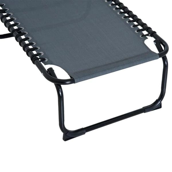 Rootz solstol - hopfällbar solstol - strandstol - 4-nivå ryggstöd - mörkgrå - 197 cm x 58 cm x 76 cm