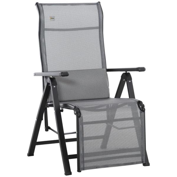 Rootz Solstol - Zero Gravity Stol - Solstol - Solstol - Trädgårdsstol - 9 positioner Justerbar - Viktlös solstol - Svart/Grå - 70 x 65 x 111 cm