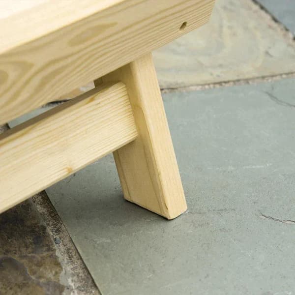 Rootz Havestol - Adirondack Havestol med Fodstøtte - Sammenklappelig liggestol - Udendørs havemøbler - Naturligt fyrretræ - 78 x 140 x 94 cm