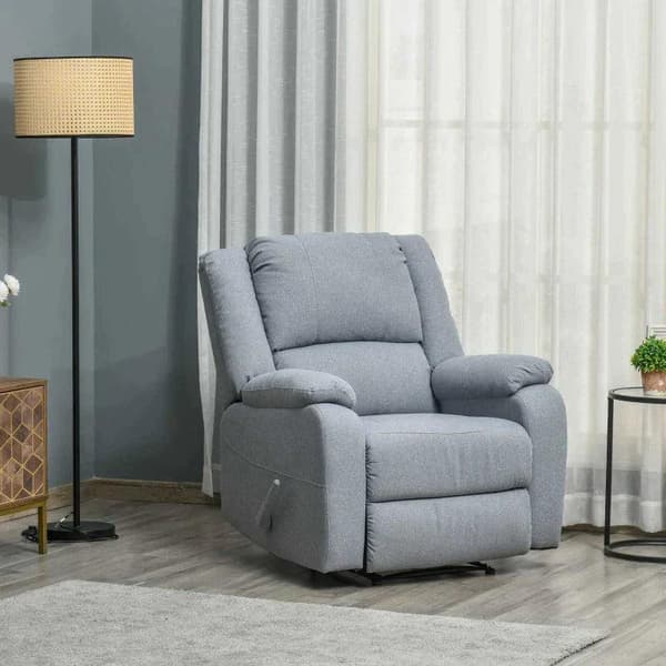 Rootz Lounge Chair - Avkopplingsstol - Fåtölj - Med liggfunktion - TV-fåtölj - TV-stol - Polyester - Grå - 90 x 96 x 98 cm