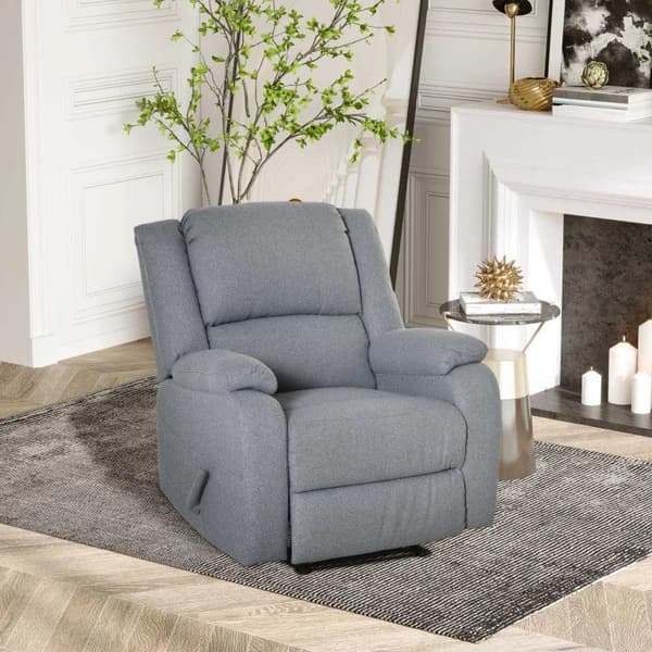 Rootz Lounge Chair - Avkopplingsstol - Fåtölj - Med liggfunktion - TV-fåtölj - TV-stol - Polyester - Grå - 90 x 96 x 98 cm