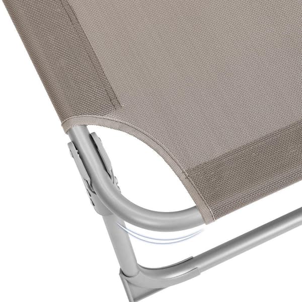 Rootz liggestol - Udendørs liggestol - Sammenklappelig liggestol - Justerbar liggestol - Havesolstol - Med justerbart ryglæn - Taupe - 53 x 193 x 29,5