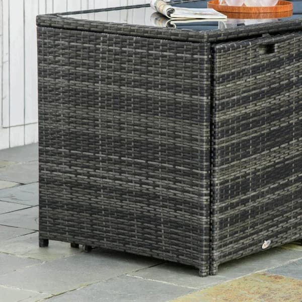 Rootz Havemøbelsæt - 5 stk Polyrattan Havemøbler - Spisestuesæt - Havesæt - Sofasæt - Stål/PE Polyrattan/Polyester - Grå