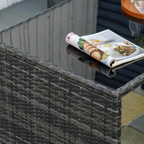 Rootz Havemøbelsæt - 5 stk Polyrattan Havemøbler - Spisestuesæt - Havesæt - Sofasæt - Stål/PE Polyrattan/Polyester - Grå