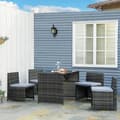 Miniatyrbillede 6 af 7: Rootz Havemøbelsæt - 5 stk Polyrattan Havemøbler - Spisestuesæt - Havesæt - Sofasæt - Stål/PE Polyrattan/Polyester - Grå