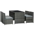 Miniatyrbillede 7 af 7: Rootz Havemøbelsæt - 5 stk Polyrattan Havemøbler - Spisestuesæt - Havesæt - Sofasæt - Stål/PE Polyrattan/Polyester - Grå