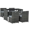 Miniatyrbillede 1 af 7: Rootz Havemøbelsæt - 5 stk Polyrattan Havemøbler - Spisestuesæt - Havesæt - Sofasæt - Stål/PE Polyrattan/Polyester - Grå