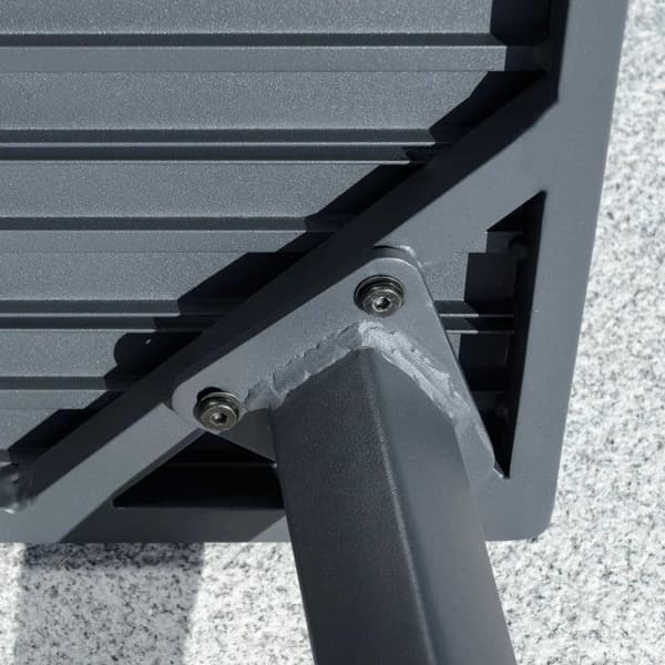 Rootz 4-delt udendørsmøbler - 4-delt havemøbelsæt - Sofa - Lænestol - Sidebord - Aluminium/Polyester/Polyrattan - Mørkegrå