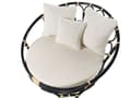 Miniatyrbillede 7 af 11: Have Daybed Sort Rattan Flet med 3 Beige Hynder Vejrbestandig Boho Traditionel Udendørs Patio