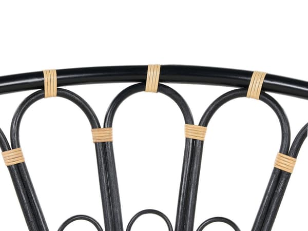 Have Daybed Sort Rattan Flet med 3 Beige Hynder Vejrbestandig Boho Traditionel Udendørs Patio