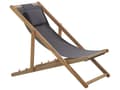 Miniatyrbild 1 av 10: Fällbar Solstol Ljust Akaciaträ med Grå 2 Ersättningstyger med Trendigt Mönster Hammock Hopfällbar Solsäng