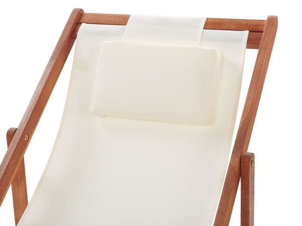 Fällbar Solstol Mörkt Akaciaträ med Off-White 2 Ersättningstyger med Trendigt Mönster Hammock Hopfällbar Solsäng