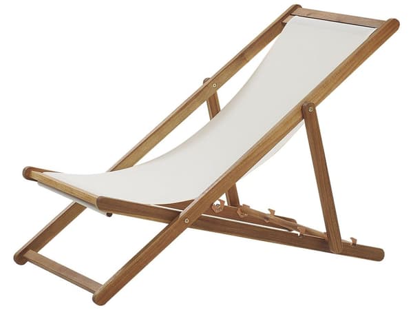 Fällbar Solstol Ljust Akaciaträ med Off-White 2 Ersättningstyger med Trendigt Mönster Hammock Hopfällbar Solsäng