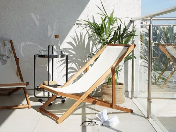 Fällbar Solstol Ljust Akaciaträ med Off-White 2 Ersättningstyger med Trendigt Mönster Hammock Hopfällbar Solsäng