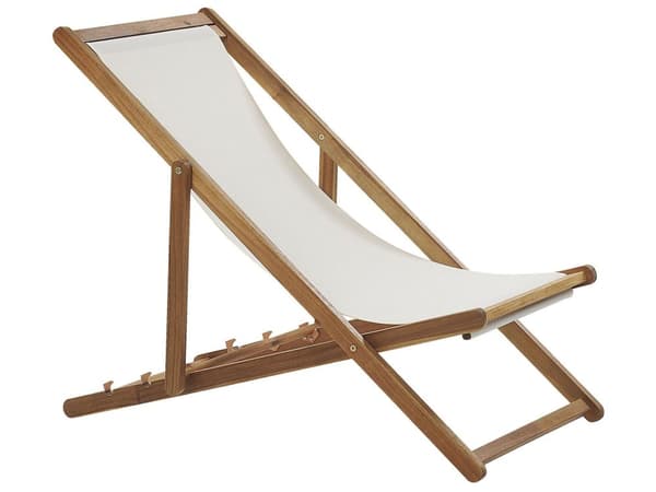 Fällbar Solstol Ljust Akaciaträ med Off-White 2 Ersättningstyger med Trendigt Mönster Hammock Hopfällbar Solsäng