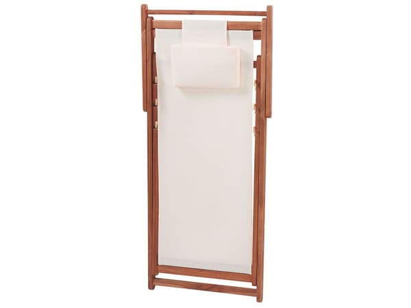 Set med 2 Fällbara Solstolar Mörkt Akaciaträ med Off-White 2 Ersättningstyger med Trendigt Mönster Hammock Hopfällbar Solsäng