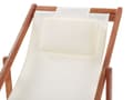 Miniatyrbild 7 av 10: Set med 2 Fällbara Solstolar Mörkt Akaciaträ med Off-White 2 Ersättningstyger med Trendigt Mönster Hammock Hopfällbar Solsäng