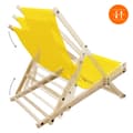 Pikkukuva 4 / 8: ECD Germany Käännettävä aurinkotuoli; keltainen; puinen; säädettävä selkänoja; 3 lepoasentoa; enintään 120 kg; aurinkotuoli puutarhaan; parvekkeelle