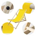 Pikkukuva 5 / 8: ECD Germany Käännettävä aurinkotuoli; keltainen; puinen; säädettävä selkänoja; 3 lepoasentoa; enintään 120 kg; aurinkotuoli puutarhaan; parvekkeelle