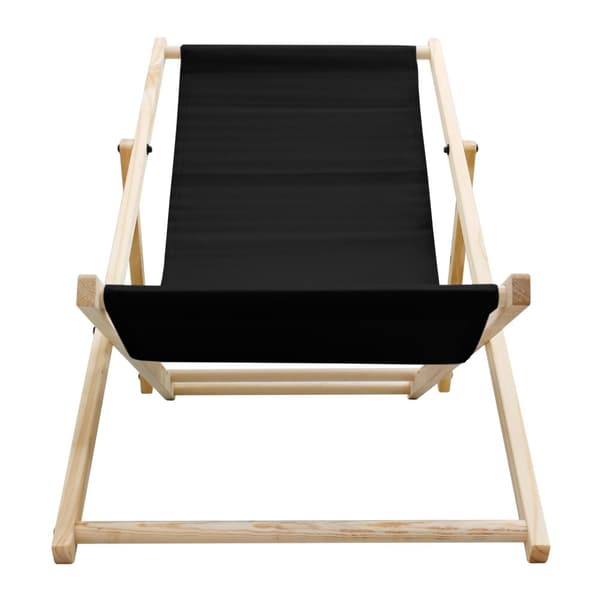 Hopfällbar solstol 117x52x10 cm svart trä