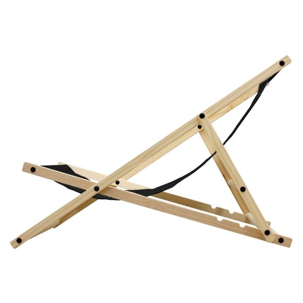 Hopfällbar solstol 117x52x10 cm svart trä