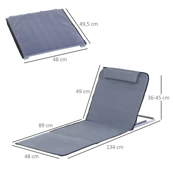Rootz Beach Mat - Sun Mat Set - Foldable Beach Mattress - Sun Mat  5 Level Height Adjustment - Mat Set With Carry Bag Included - Lightweight Design -