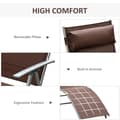 Miniatyrbild 8 av 8: Rootz Sun Lounger - Beach Lounger - Relaxation Lounger - Garden Lounger - Foldable Sun Lounger - With Cushion - Brown - 137 x 63.5 x 100.5 cm