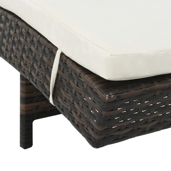 vidaXL liggestole 2 stk. med hjul og hynder polyrattan brun