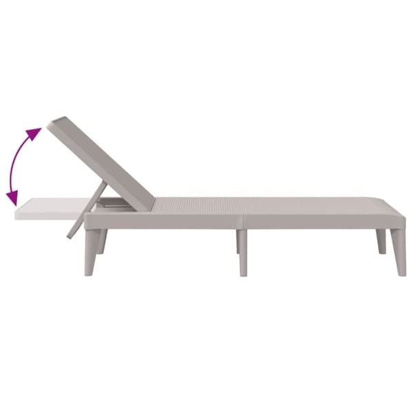 vidaXL liggestol 186x60x29 cm PP cappuccinofarvet