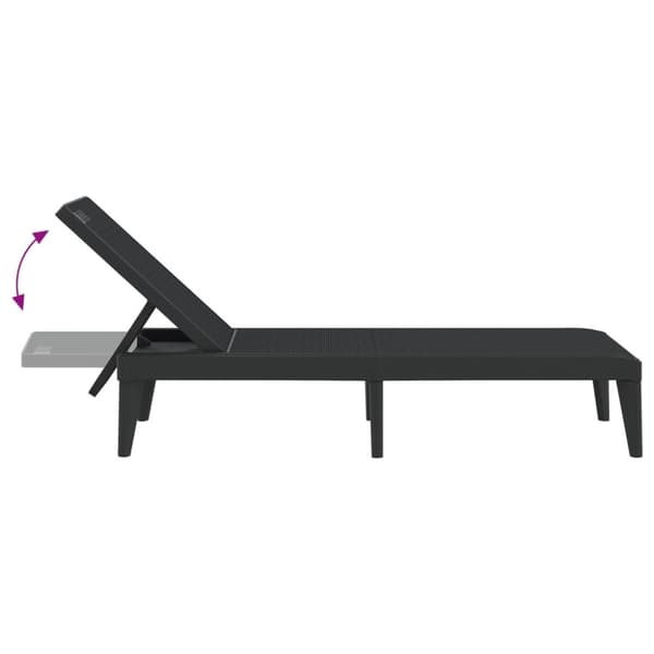 vidaXL liggestol 186x60x29 cm PP antracitgrå