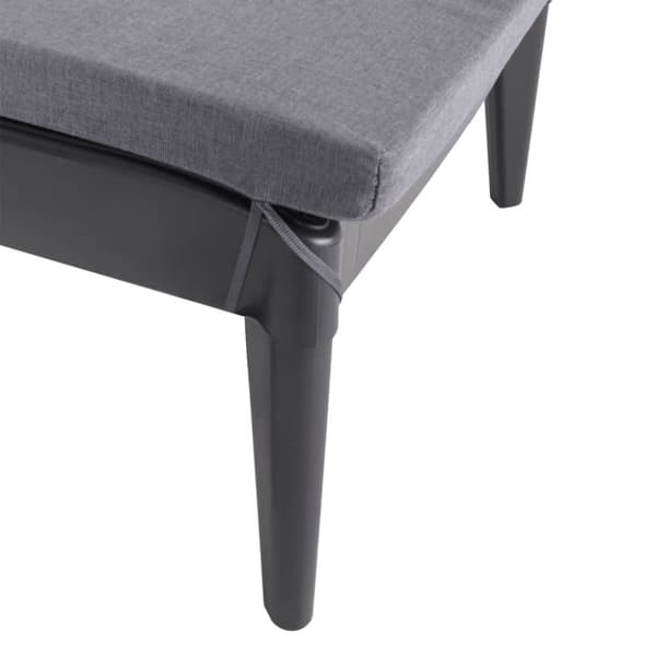 vidaXL liggestol med hynde 186x60x29 cm PP antracitgrå