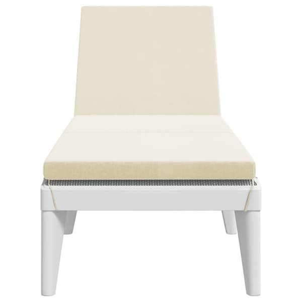 vidaXL liggestol med hynde 186x60x29 cm PP hvid