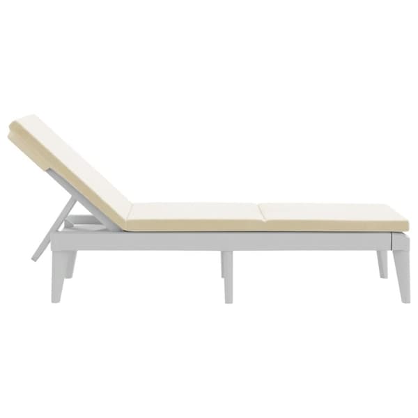 vidaXL liggestol med hynde 186x60x29 cm PP hvid
