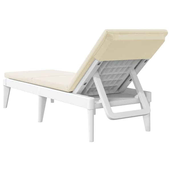 vidaXL liggestol med hynde 186x60x29 cm PP hvid
