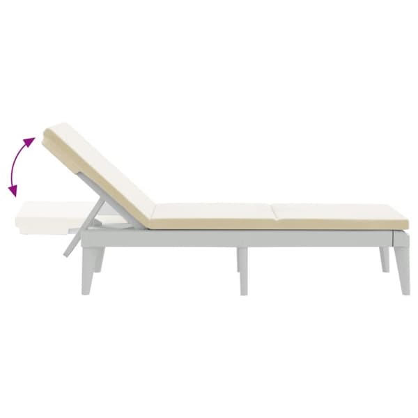 vidaXL liggestol med hynde 186x60x29 cm PP hvid