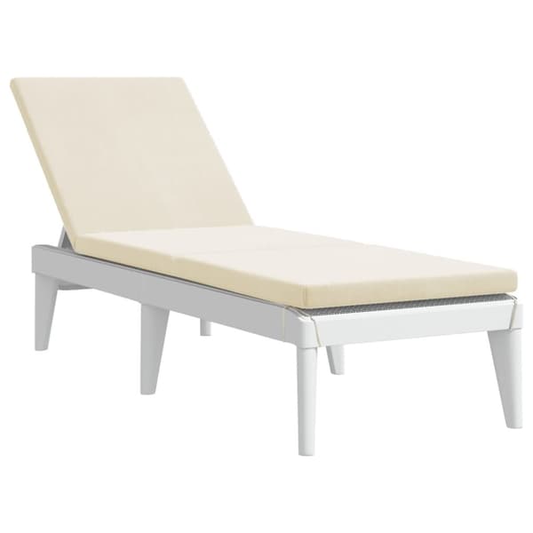 vidaXL liggestol med hynde 186x60x29 cm PP hvid