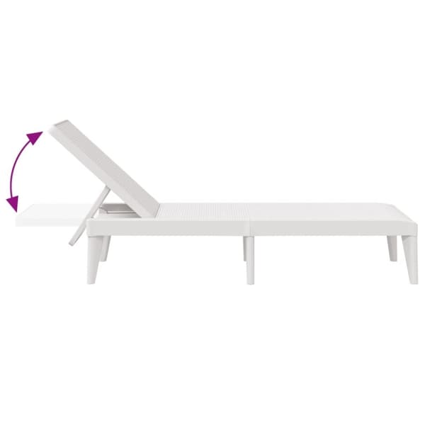 vidaXL Solseng hvit 186x60x29 cm PP
