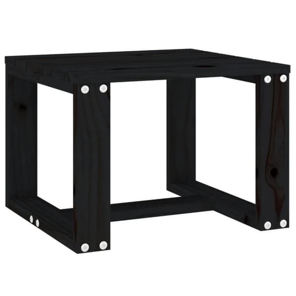 vidaXL Solsängar 2 st med bord svart massiv furu
