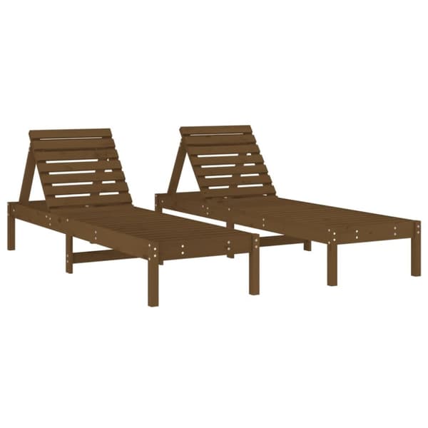 vidaXL Solsenger 2 stk med bord honningbrun heltre furu