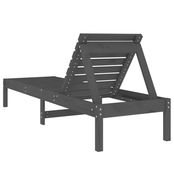 vidaXL liggestole 2 stk. 199,5x60x74 cm massivt fyrretræ grå